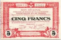 Francia 5 Francs Thiaucourt-St-Mihiel City