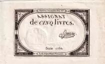 Francia 5 Livres  - 10 Brumaire Year II (31-10-1793) - Sign Symon - Serial 1162 - P. A.76