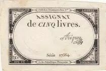 Francia 5 Pounds - 10 Brumaire Year II (31.10.1793) - Sign. Ariquey - Serial 17564