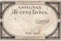 Francia 5 Pounds - 10 Brumaire Year II (31.10.1793) - Sign. Davion - Serial 16962