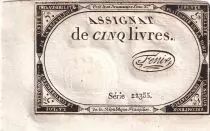 Francia 5 Pounds - 10 Brumaire Year II (31.10.1793) - Sign. F&eacute;nix - Serial 22355
