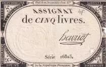 Francia 5 Pounds - 10 Brumaire Year II (31.10.1793) - Sign. Henriot - Serial 16825