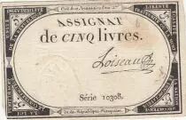 Francia 5 Pounds - 10 Brumaire Year II (31.10.1793) - Sign. Loiseau - Serial 10308