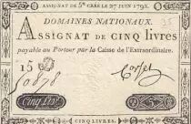 Francia 5 Pounds - 27-06-1792 - Sign. Corsel - Serial 15D