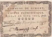 Francia 5 Sols - Gers - Caisse Patriotique Commune de Gimont - 1792