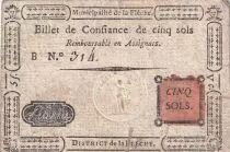 Francia 5 Sols - Sarthe - Municipalit&eacute; de la Fl&egrave;che - Serial A - 1791