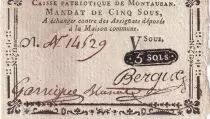 Francia 5 sols - Tarn et Garonne - Caisse patriotique de Montauban - N&deg;14529