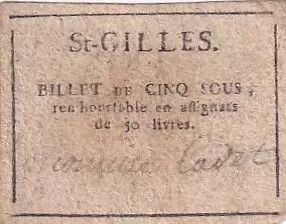 Francia 5 Sous - Gard - Commune de Saint-Gilles - 1792