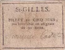 Francia 5 Sous - Gard - Commune de Saint-Gilles - 1792