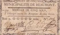 Francia 5 Sous - Haute-Garonne - Municipalit&eacute; de Beaumont - 1792