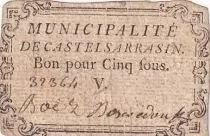 Francia 5 Sous - Haute-Garonne - Municipalit&eacute; de Castelsarrasin - 1792