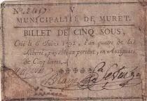 Francia 5 Sous - Haute-Garonne - Municipalit&eacute; de Muret - 06-06-1792