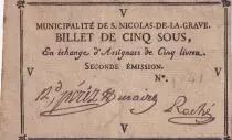 Francia 5 Sous - Haute-Garonne - Municipalit&eacute; de Saint-Nicolas-de-la-Grave - 1792