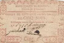 Francia 5 sous - Puy de d&ocirc;me - Municipality of Connon - 1792