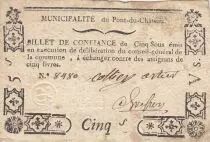 Francia 5 sous - Puy de d&ocirc;me - Municipality of Pont du ch&acirc;teau - 1792