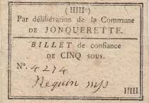 Francia 5 sous - Vaucluse - Jonquerette - 1792