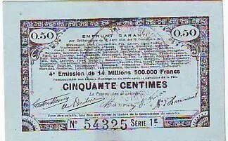 Francia 50 cent. 70 communes - 23/04/1915
