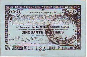 Francia 50 cent. 70 communes
