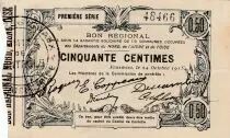 Francia 50 cent. Fourmies - First serial -  08/05/1916
