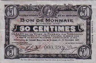Francia 50 cent. Roubaix-Tourcoing