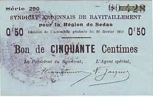 Francia 50 cent. Sedan Synd.de ravitaillement