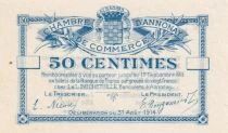 Francia 50 Centimes - Annonay Chamber of Commerce - August 31, 1914 - Unissued