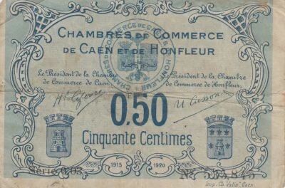 Francia 50 centimes - Caen and Honfleur Chamber of Commerce - ND (1914-1925)