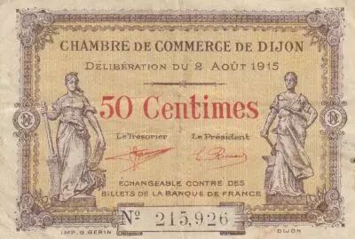 Francia 50 Centimes - Chamber of commerce - Dijon - 02-10-1915 - Serial 215