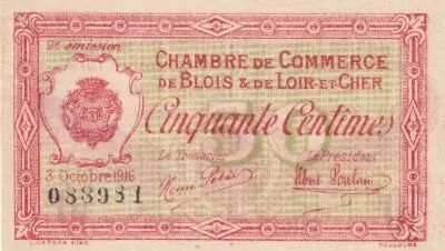 Francia 50 Centimes - Chambre de Commerce - Blois - Loir-et-cher - 03-10-1916 - 2�me �mission - 088931