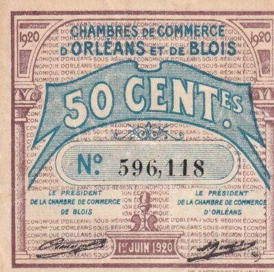Francia 50 Centimes - Chambre de Commerce - Orl�ans - Blois - 01-06-1920