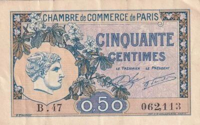 Francia 50 Centimes - Chambre de commerce - Paris - 1920 - S�rie B.47
