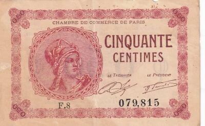 Francia 50 Centimes - Chambre de commerce - Paris - 1920 - S�rie F.8