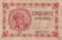 Francia 50 Centimes - Chambre de commerce - Paris - 1920 - S&eacute;rie J.56