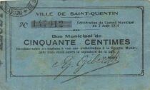 Francia 50 Centimes - City of Saint-Quentin - 03-08-1914