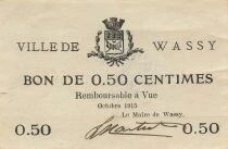 Francia 50 Centimes - City of Wassy - October 1915