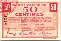 Francia 50 centimes , Colmar Chambre de Commerce, s&eacute;rie A
