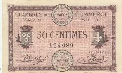 Francia 50 Centimes - Macon - Chamber of Commerce - 01-09-1915