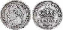 Francia 50 Centimes Francs Napoleon III 1865  K Bordeaux - Silver