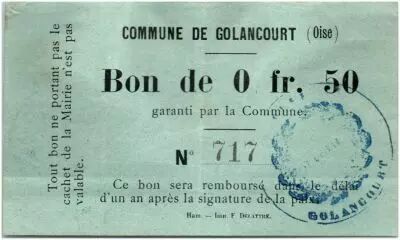 Francia 50 Centimes Golancourt City