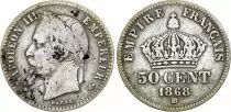 Francia 50 Centimes Napoleon III - 1868 BB Strasbourg - Silver