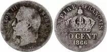 Francia 50 Centimes Napoleon III Head Laurel - 1866 BB Strasbourg Silver