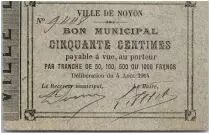 Francia 50 Centimes Noyon City - 1914