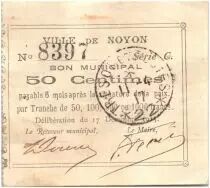 Francia 50 Centimes Noyon City - 1915