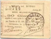 Francia 50 Centimes Noyon City - 1915
