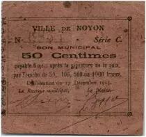 Francia 50 Centimes Noyon City - 1915