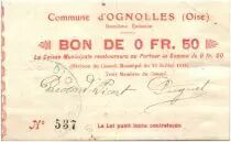 Francia 50 Centimes Ognolles City - 1915