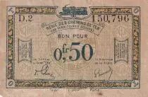 Francia 50 Centimes Regie des chemins de Fer - 1923 - Serial D.2 - F - R.4