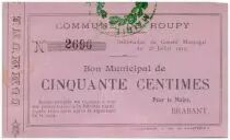 Francia 50 Centimes Roupy City - 1915