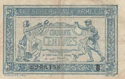 Francia 50 Centimes Soldier and family - 1917
