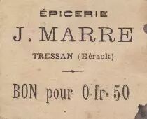 Francia 50 Centimes Tressan Epicerie J. Marre